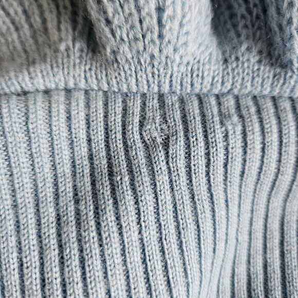 Yarns by Mododoc Pastel Blue Ruffle Wool Top Womens Medium Bell Sleeve Y2K Fairy - Picture 11 of 11